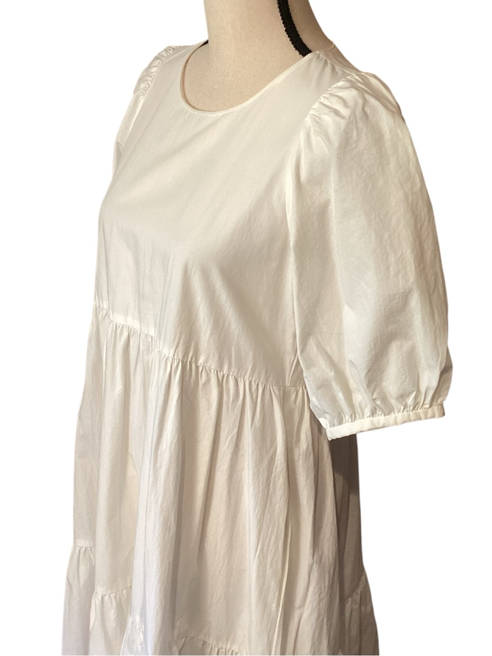WRAY Rosemary Dress White Tiered 100% Cotton Puff Sleeve Cottagecore Small - Picture 6 of 15